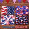 Olbye 4th of July Headbands Patriotic American Flag Hairband USA Red White Blue Headband Wide Turban Knotted Head Band Stars Bandana Independence Day Hair Accessories for Women 4Pcs(USA A) view 2