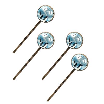 4 Pcs Hair Pins for Women, Cute Penguins Seamless Pattern Long Bobby Pins Vintage Hairpins Decorative Elephant Hair Barrettes with Jewelry Gift Box