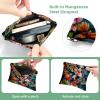 2 Pcs Pocket Cosmetic Bag, Koi Fish Pink Lotus Self-Closing Shrapnel Makeup Bag No Zipper Small Makeup Pouch for Mini Travel Storage for Cosmetics Headphones Jewelry Organizer view 3