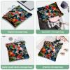 2 Pcs Pocket Cosmetic Bag, Koi Fish Pink Lotus Self-Closing Shrapnel Makeup Bag No Zipper Small Makeup Pouch for Mini Travel Storage for Cosmetics Headphones Jewelry Organizer view 4
