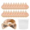 20 Pieces Powder Puff Face Soft Triangle Makeup Puff Velour Puff with Spa Makeup Headband Elastic for Loose Powder Cosmetic Foundation Makeup Sponge Beauty Sponge Blender Makeup Tool view 1