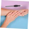 Beaupretty 24pcs Dual-use Stainless Steel Nail File Dead Skin Pusher Fork Manicure Tools for Cuticle Care Nail Buffing Essential Black view 2
