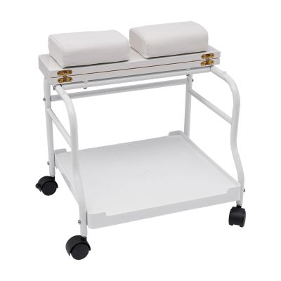 Beauty Salon Nail Foot Trolley, Bath Spa Portable Esthetician Cart, Pedicure Manicure Funiture, Rest Massage Supplies, Footcare Footrest Equipment for Parlors Medical Clinics Hair Salons (White)