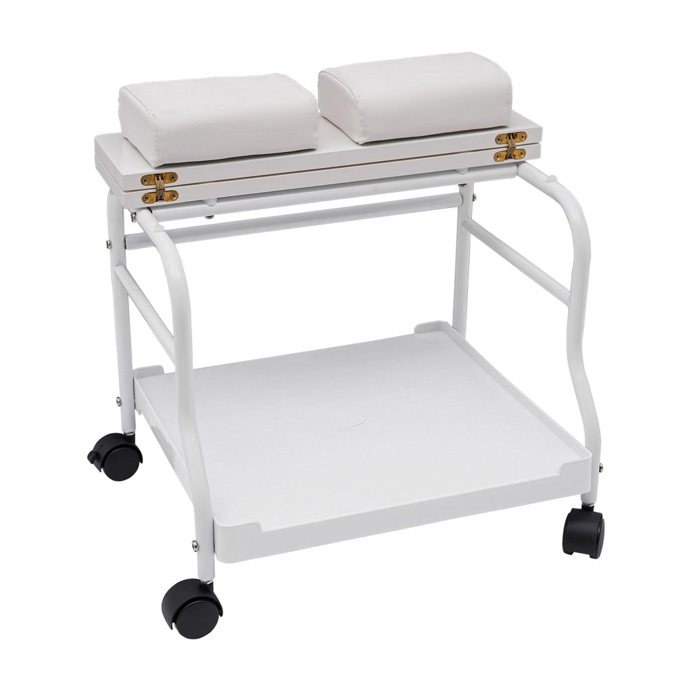 Beauty Salon Nail Foot Trolley, Bath Spa Portable Esthetician Cart, Pedicure Manicure Funiture, Rest Massage Supplies, Footcare Footrest Equipment for Parlors Medical Clinics Hair Salons (White)