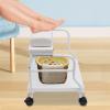 Beauty Salon Nail Foot Trolley, Bath Spa Portable Esthetician Cart, Pedicure Manicure Funiture, Rest Massage Supplies, Footcare Footrest Equipment for Parlors Medical Clinics Hair Salons (White) view 2