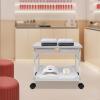 Beauty Salon Nail Foot Trolley, Bath Spa Portable Esthetician Cart, Pedicure Manicure Funiture, Rest Massage Supplies, Footcare Footrest Equipment for Parlors Medical Clinics Hair Salons (White) view 3