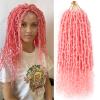 Butterfly Locs With Curly Ends Goddess Locs Crochet Hair Distressed Faux Locs Crochet Hair For Black Women (18 Inch, 6packs,Pink) view 1