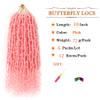 Butterfly Locs With Curly Ends Goddess Locs Crochet Hair Distressed Faux Locs Crochet Hair For Black Women (18 Inch, 6packs,Pink) view 2