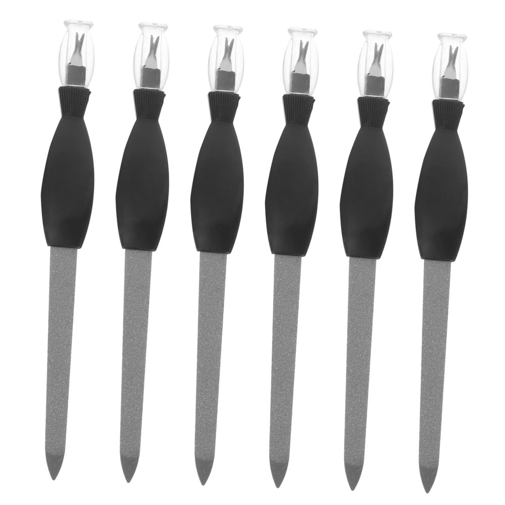 Beaupretty 36pcs Dual-use Stainless Steel Nail File Dead Skin Pusher Fork Professional Manicure Tools for Cuticle Trimming Nail Care Black
