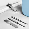 4-in-1 Nail Care Set with Storage Case - Stainless Steel Nail Clippers, Cuticle Fork, Ear Pick, and Nail File - Travel Nail Cutter Kit for Men and Women - Pink view 4