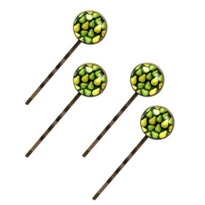 4 PCS Womens Hair Barrettes, Fruit Pear Long Bobby Hair Pins for Girls, Stainless Steel Hair Clips Headwear Styling Tools Hair Accessories
