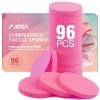 AIDEA 96Count Compressed Facial Sponges Pink, Round Face Sponges for Cleansing, Natural Cellulose Cosmetic Spa Sponges for Washing Face, Exfoliating, Makeup Removal, Travel Essentials for Women view 1