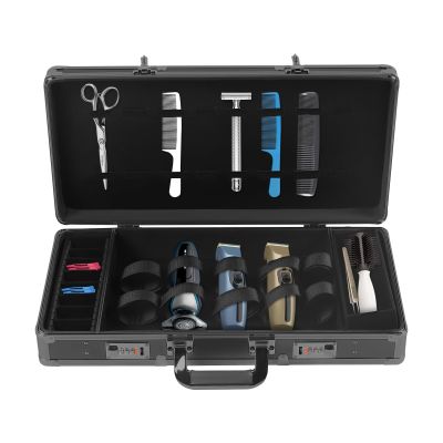 Salon Barber Cases for Clippers Barber Tool Box Organizer Hair Stylist Tool Kits Portable Barber Travel Carrying Case Tool Box w/3-Digit Security Lock