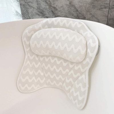 Bath Pillow Bathtub Pillow, Bath Pillow Bath Pillow, Non-Slip Spa Bathtub Mat with 3D Air Mesh Technology and 6 Suction Cups for Tub Neck Head Shoulder Pillows Support Cushion Headrest Luxury Soft Bat