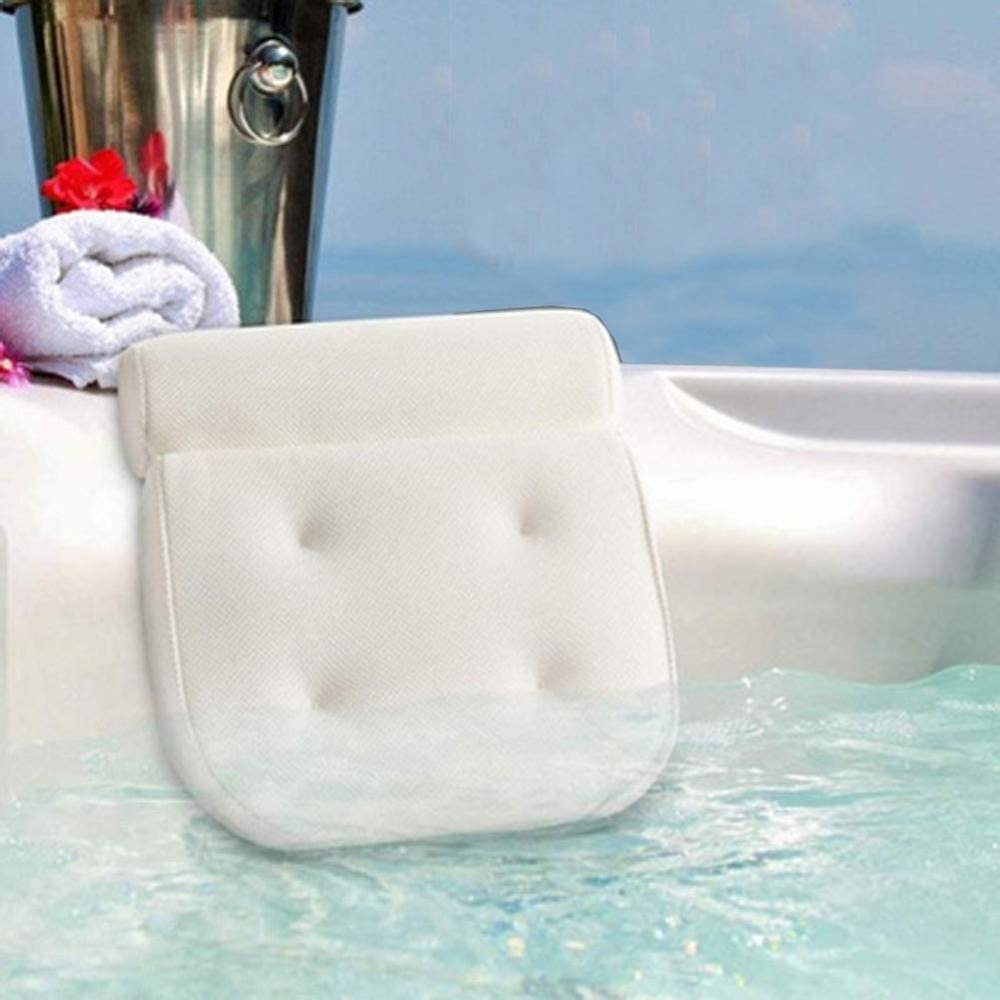 XIUKANGNB Bath Pillow Bathtub Pillow, Bathtub Pillows Bathtub Accessories, Bathtub Anti-Slip Cushion Cushion Headrest, Neck and Back Waterproof Bath Pillow Non Slip Bath Pillow, 36*36*10 cm, White