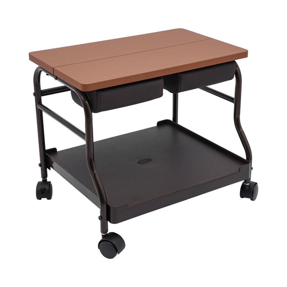 Beauty Salon Nail Foot Trolley, Bath Spa Portable Esthetician Cart, Pedicure Manicure Funiture, Rest Massage Supplies, Footcare Footrest Equipment for Parlors Medical Clinics Hair Salons (Coffee)