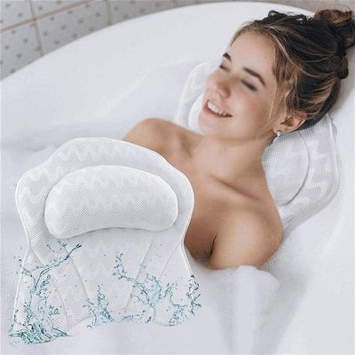 Bath Pillow Bathtub Pillow, Bath Pillow Bath Pillow, Neck Head Shoulder and Back Support with 3D Air Mesh Technology and 6 Suction Cups Bathtub Pillow for Tub Neck Head Shoulder Pillows Support Cushio