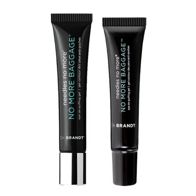 Dr. Brandt Needles No More, No More Baggage Bundle - Minimizes Under-Eye Bags, Puffiness & Dark Circles - Full (0.5 oz) + Travel Size (0.25 oz)