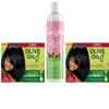 ORS Olive Oil Built-In Protection Full Application No-Lye Hair Relaxer - Curl Style Milk Infused with Collagen & Avocado Oil for Strength & Length - Bundle view 1