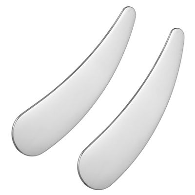 MERRYHAPY 2pcs Stainless Steel Facial Cream Spatula Reusable Beauty Scoop for Even Application Mini Skincare Tool for Creams and Makeup Portable Cosmetic Spatula for Women