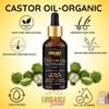 Castor Oil Organic for Face, Hair and Nails- Organic Castor Oil Cold Pressed Glass Bottle with Dropper - Eyebrow & Eyelash Growth Serum - Skin & Scalp Moisturizer Essential Oil for Women and Men (1FL) view 2
