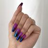 ALIEN BABE Press-On Nails by Lavaa Beauty | Blue Purple Chrome Long Coffin Nails view 3