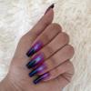 ALIEN BABE Press-On Nails by Lavaa Beauty | Blue Purple Chrome Long Coffin Nails view 4