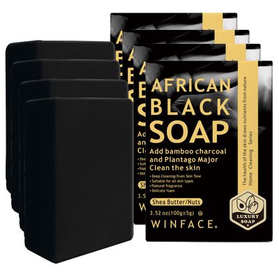 4 pieces Facial soap black soap,milk fruit wood cleanses dirt,exfoliating soap,nourishes facial soap,Oil controlled bathing,facial cleansing,Travel,gifts,festivals,Universal to any skin