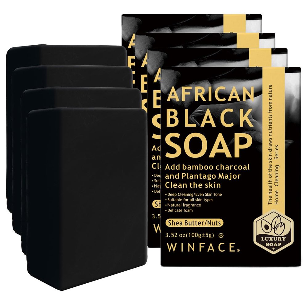 4 pieces Facial soap black soap,milk fruit wood cleanses dirt,exfoliating soap,nourishes facial soap,Oil controlled bathing,facial cleansing,Travel,gifts,festivals,Universal to any skin