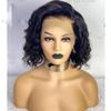 13x6 Curly Bob Lace Front Human Hair Wigs For Black Women Water Wave Short Bob Wig Brazilian Natural Black Wig Glueless Pre Plucked with Baby Hair Deep Wave Wig 150% Density 14Inch view 3