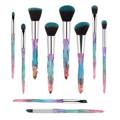 Brush set make up,Makeup Brushes, 10PCs Professional Cosmetic Brush Set Special Shiny Foundation Face Powder Brush Eyeshadows Blending Blush Brushes(Color:Blue)