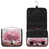 YPPAHHHH Hanging Travel Toiletry Bag for Women Men, Abstract Cherry Blossom Tree Portable Cosmetic Bag Art Floral Tree Makeup Bag with Hook Waterproof Organizer Pouch Accessories view 2