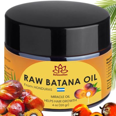 Batana Oil from Honduras - 100% Pure Raw Batana Oil - for Hair Growth, 100% Natural, Pure, Prevent Hair Loss and Enhances Hair Thickness in Men & Women (4 oz)