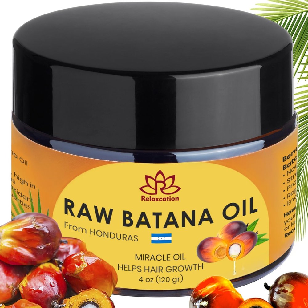 Batana Oil from Honduras - 100% Pure Raw Batana Oil - for Hair Growth, 100% Natural, Pure, Prevent Hair Loss and Enhances Hair Thickness in Men & Women (4 oz)