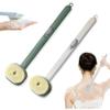 2024 Newest Body Scrubbers for Use in Shower, Long Handled Scrub Brush for Shower, Skin Scrubber/Long Handle Bath Massage Cleaning Brush with Soap Dispenser for Women Men (1PC Green +1PC Blue) view 1