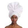 2024 African Female Turban Cap Women's Auto gele Headtie Nigeria Raw Silk Fan Gele Wedding Party Head Wraps Headwear Turbante (White) view 1