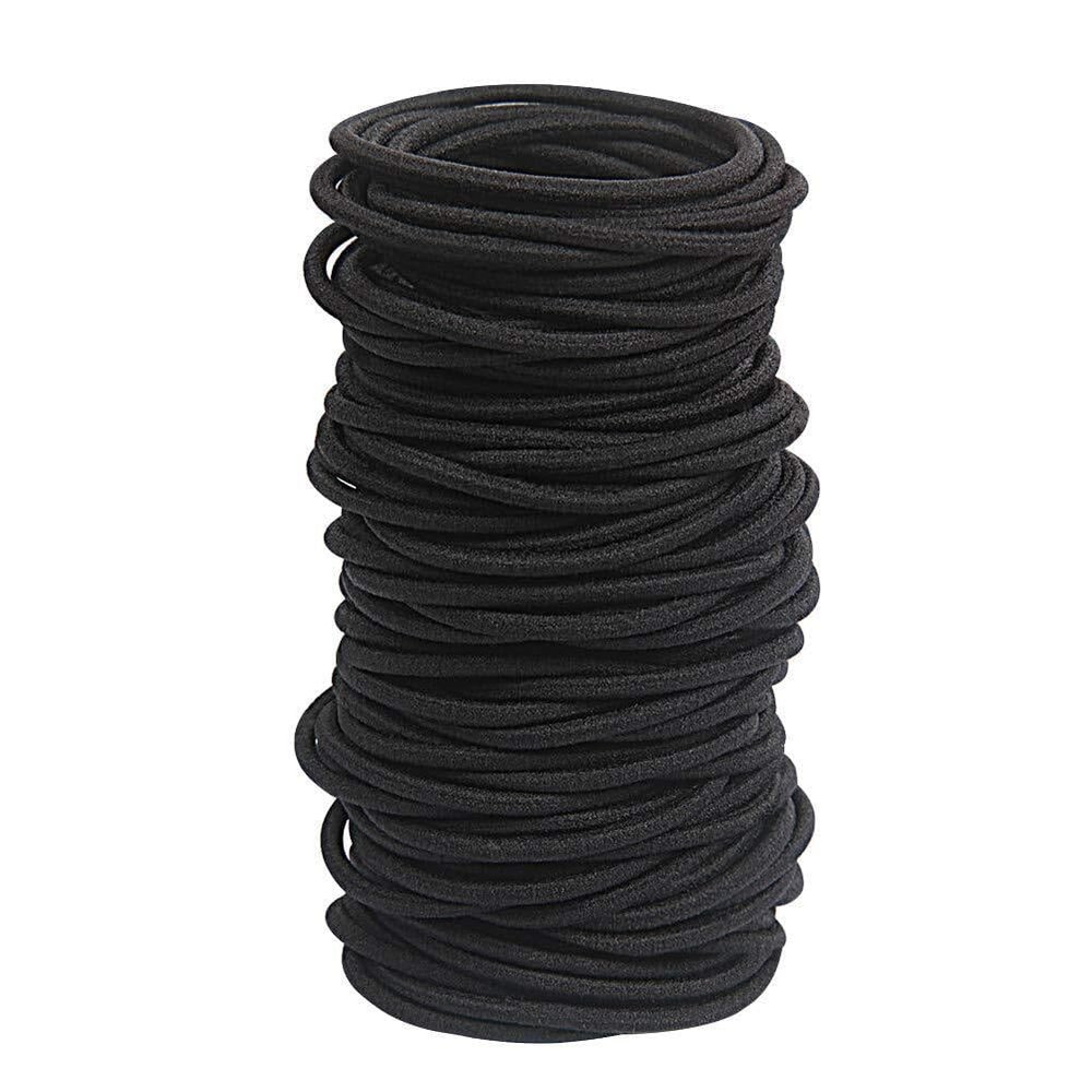 10Pcs Black Hair Ties, Rubber Bands for Hair, Elastic Hair Ties No Damage, Small Hair Bands for Thick Ponytail Women, Hair Accessories, Comforts No Slippage Suitable Elastics and Ties