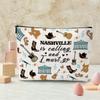 Nashville Gifts Nashville Makeup Bag Cosmetic Bag Nashville Souvenirs Funny Nashville Travel Gifts Birthday Bachelorette Party Friendship Gifts for Nashville Lovers Women Girls Bridesmaid Christmas view 3