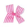 Hair Bow with Striped Grosgrain Ribbon, 6 inch Hairbow (Pink) view 1
