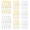 20PCS Small French Teeth Hair Combs - Silver & Gold Plain DIY Slide Combs for Fine Hair view 1