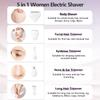 Electric Razors Shavers for Women, Bikini Trimmer 5 in 1 Lady Electric Shaver Razor Wet/Dry Face Razors for Face Nose Eyebrow Arms Armpit Legs Pubic Hair Area Painless Facial Hair Removal for Women view 2