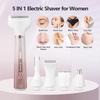 Electric Razors Shavers for Women, Bikini Trimmer 5 in 1 Lady Electric Shaver Razor Wet/Dry Face Razors for Face Nose Eyebrow Arms Armpit Legs Pubic Hair Area Painless Facial Hair Removal for Women view 3
