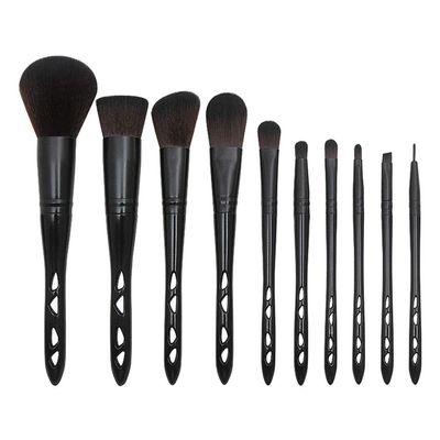 IBDRYKK Cosmetic Makeup Brow Cheek Eyeshadow Brush Set Tool Eyeliner Powder 10Pcs Brush, Black