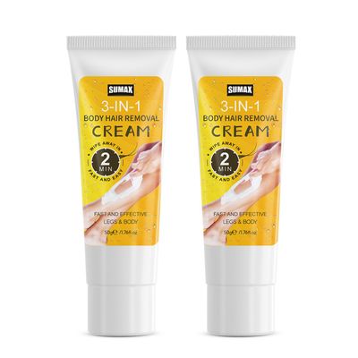 SUMAX 50G Travel Size Underarm Hair Removal Cream for Women Depilatory Cream Painless Hair Removal Cream Fast and Effective Body Hair Removal Cream for Bikini, Arms, Legs Hair Removal - 2 Pack