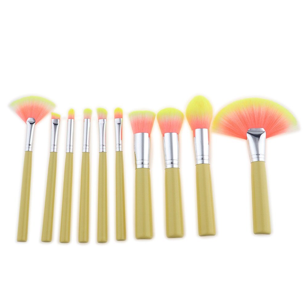 10PCS/1Set Cosmetic Makeup Brush Brushes Set Foundation Powder Eyeshadow Makeup Caboodle