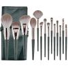 14Pcs Makeup Brushes Set Green Large Fluffy Soft Eye Shadow Foundation Brush super soft bristles for beginners Women Powder Blush Blending Beauty Make Up Tools view 1