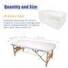 Tvvcalk 50PCS Disposable Fitted Massage Table Sheets, Heavy Duty Elastic Disposable Bed Cover, Breathable Disposable Fitted Sheets for Spa White Non Woven Fabric 36 x 85 Inch view 2