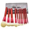 IBDRYKK 12PCS Makeup Brush Set - Soft Synthetic Fiber Hair Red Liquid Eyeliner Eye Shadow Lip Brush(Color:Red+Gray brush bag) view 1