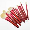 IBDRYKK 12PCS Makeup Brush Set - Soft Synthetic Fiber Hair Red Liquid Eyeliner Eye Shadow Lip Brush(Color:Red+Gray brush bag) view 3