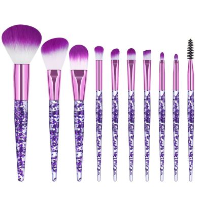 IBDRYKK Glitter Eye Brush Lip Brushes Cute Crystal Bling Sets Set Makeup Dazzled For Face Eyeshadow Makeup Brush Foundation(Color:Purple)
